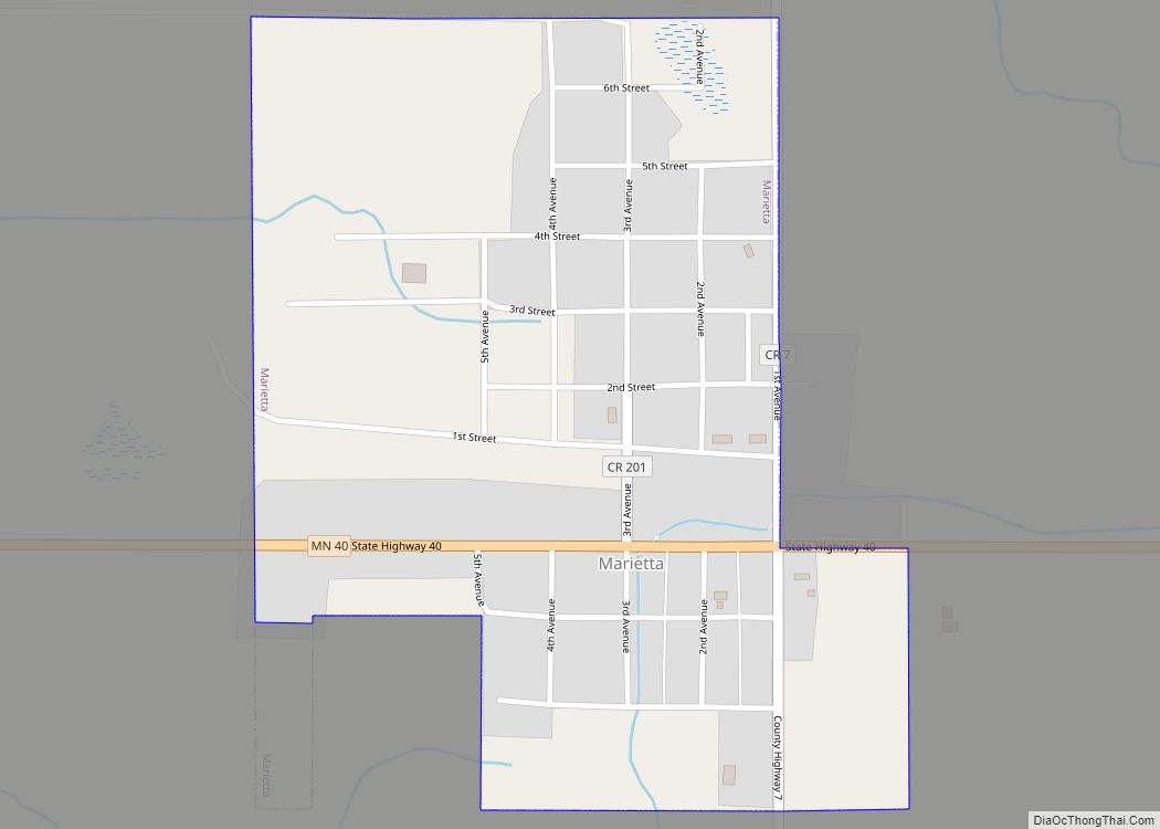 Map of Marietta city, Minnesota