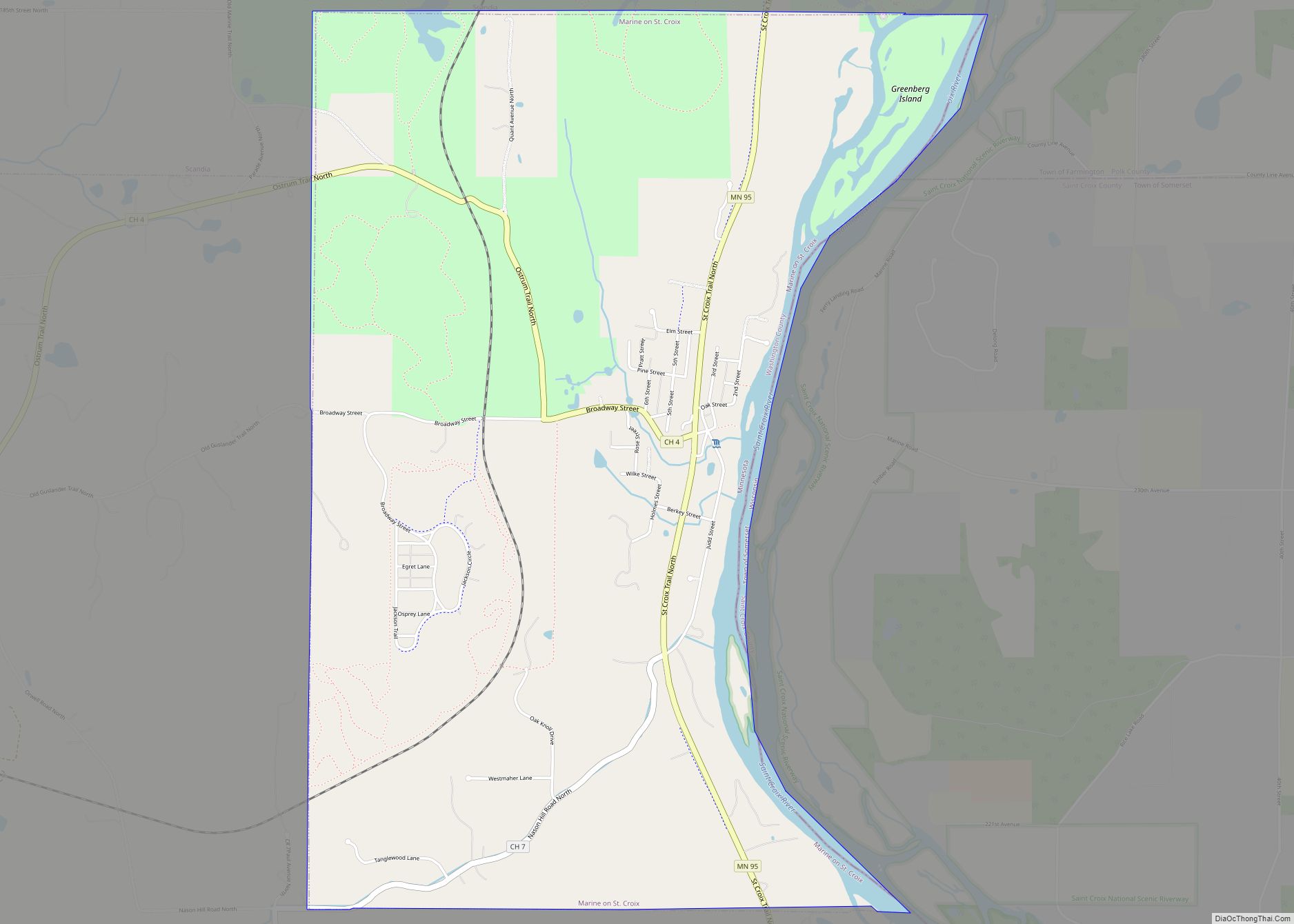 Map of Marine on St. Croix city