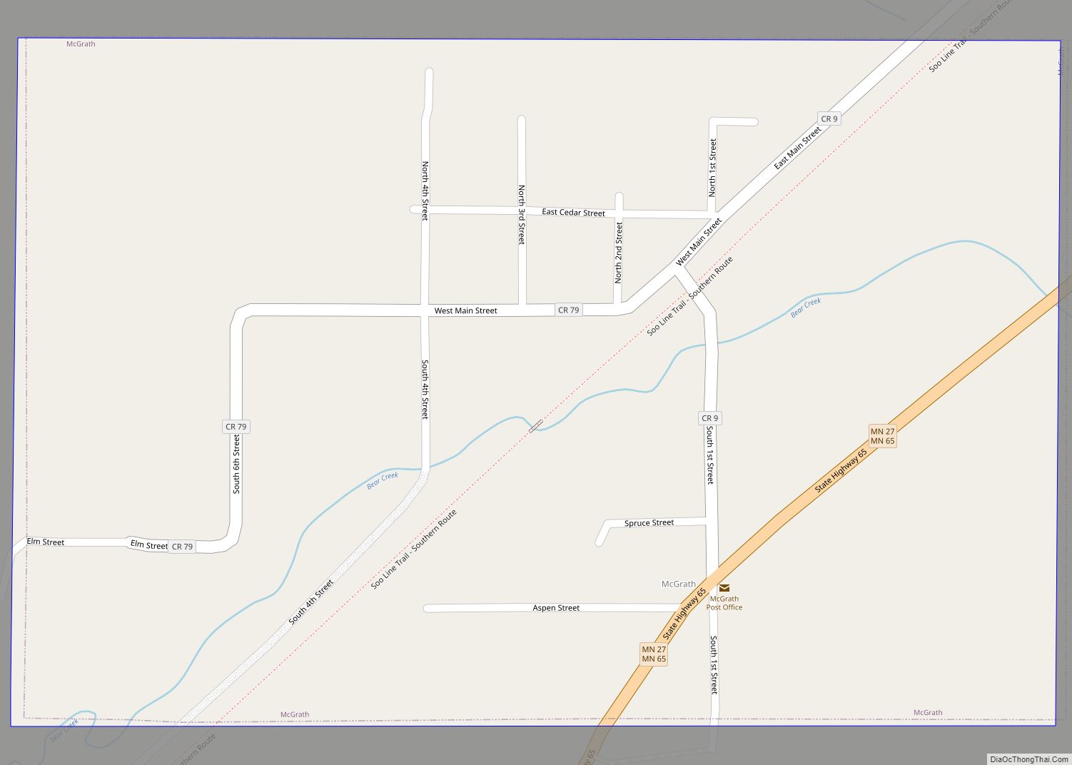 Map of McGrath city, Minnesota