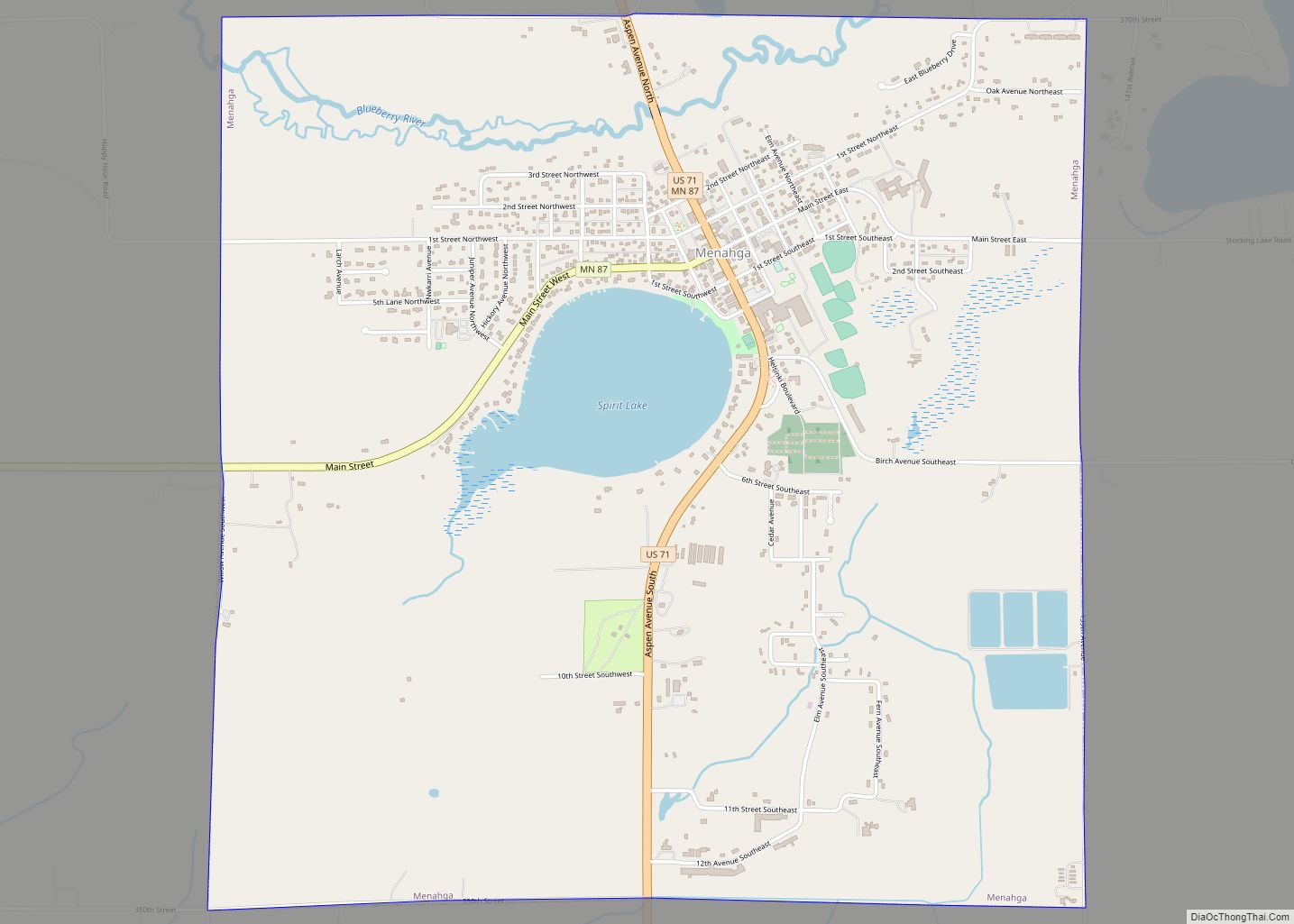 Map of Menahga city