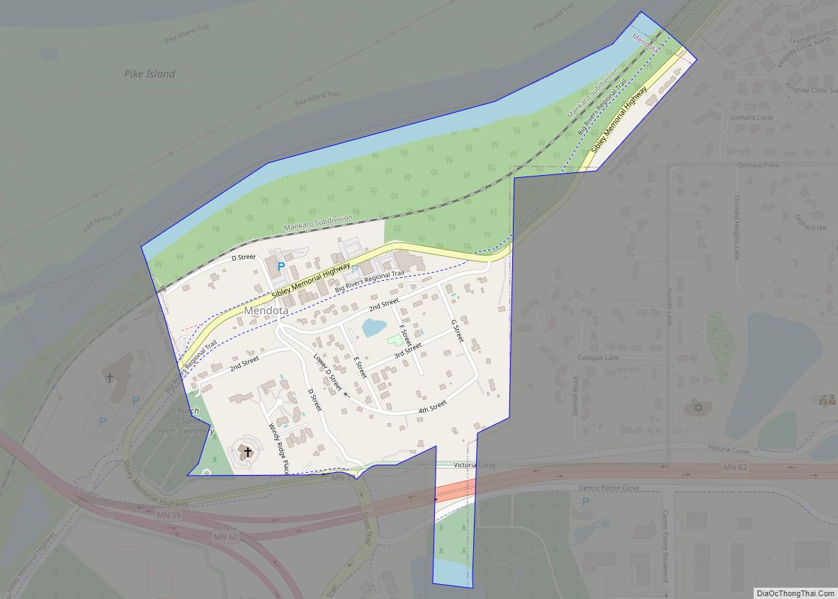 Map of Mendota city, Minnesota