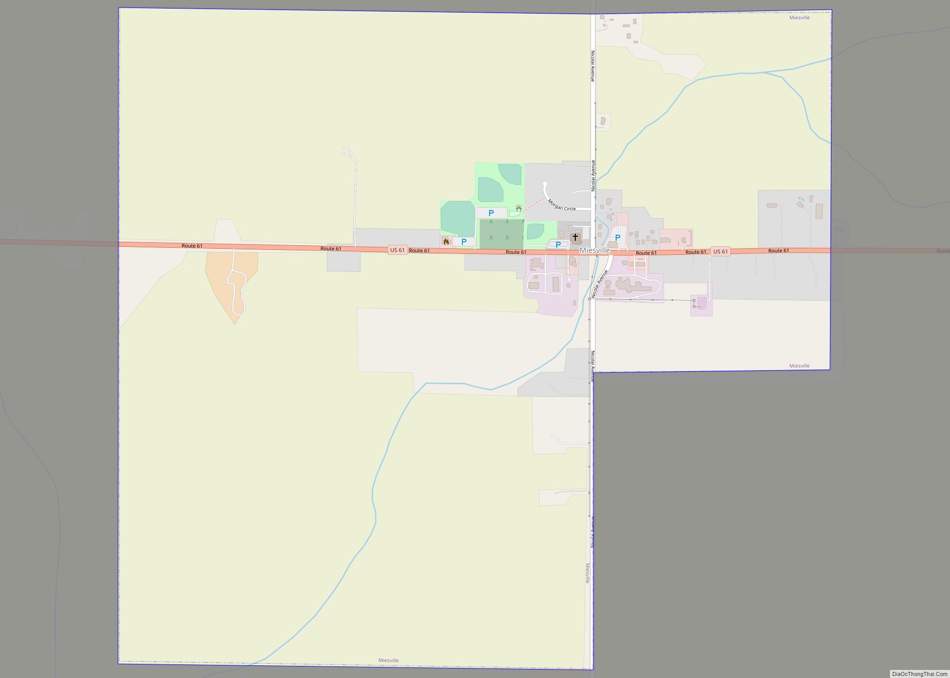 Map of Miesville city