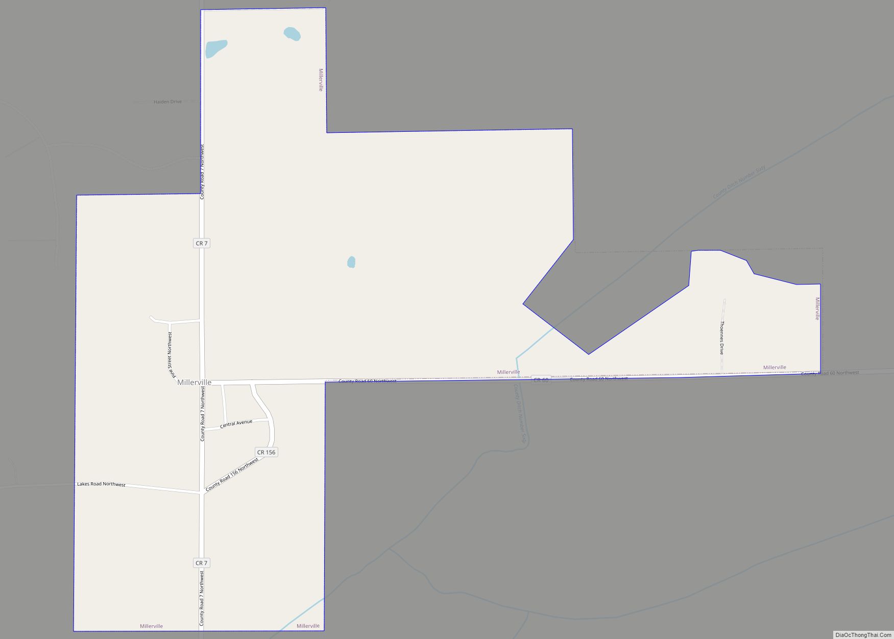 Map of Millerville city, Minnesota