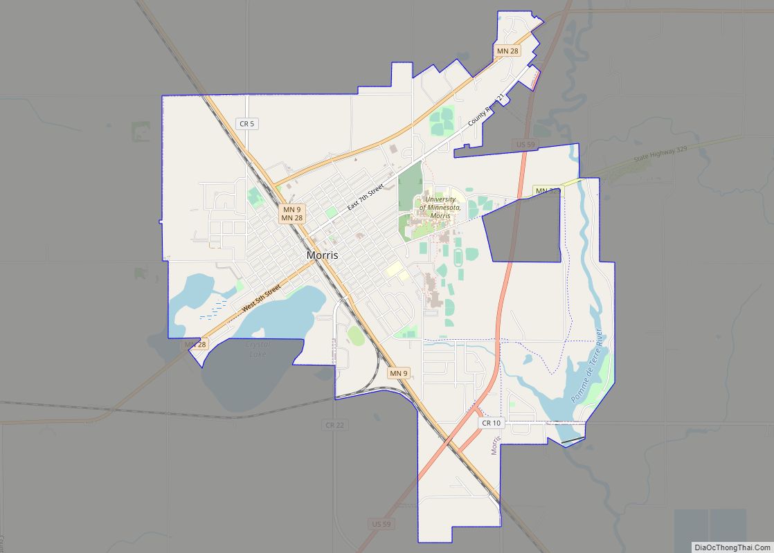 Map of Morris city, Minnesota