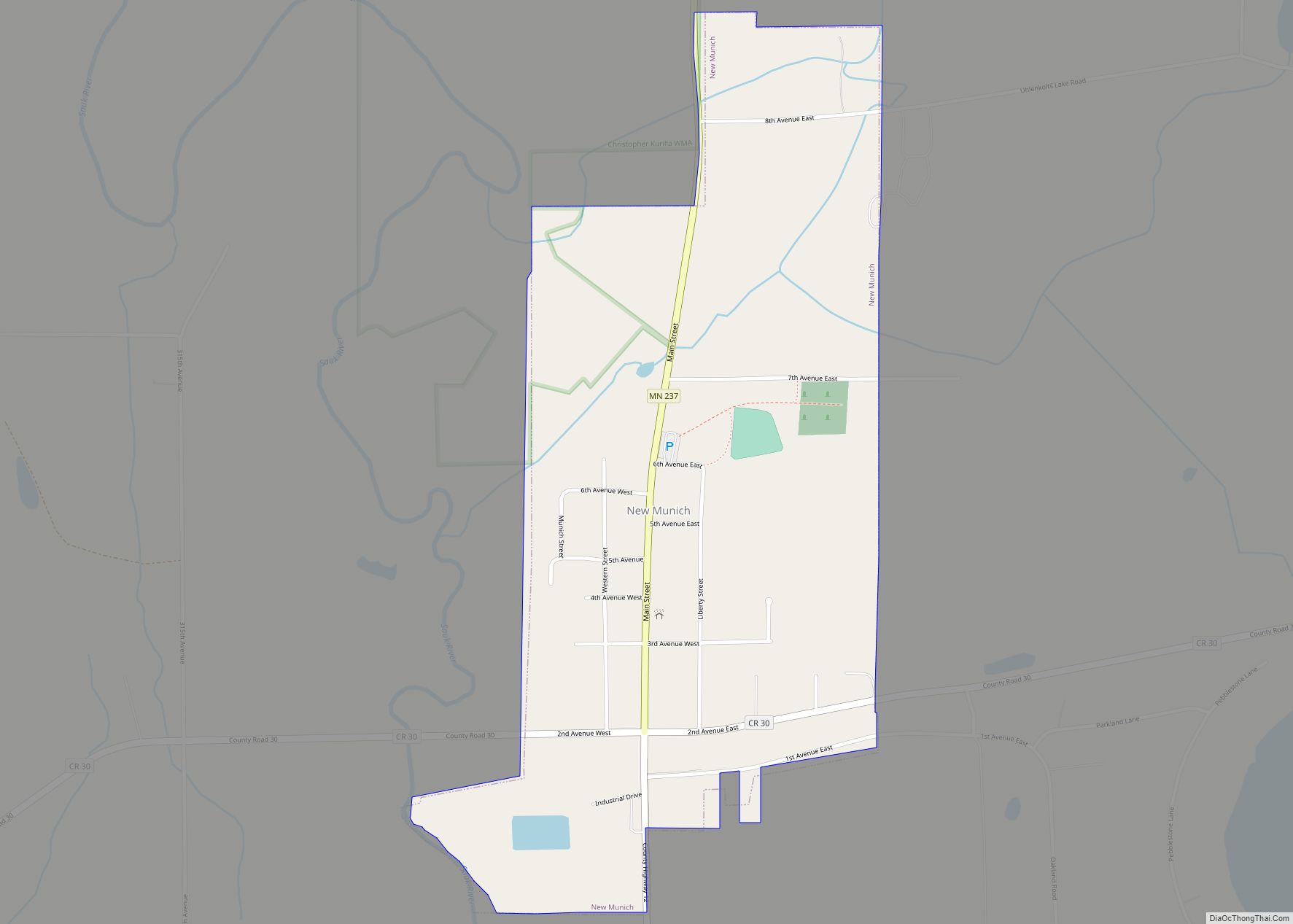 Map of New Munich city