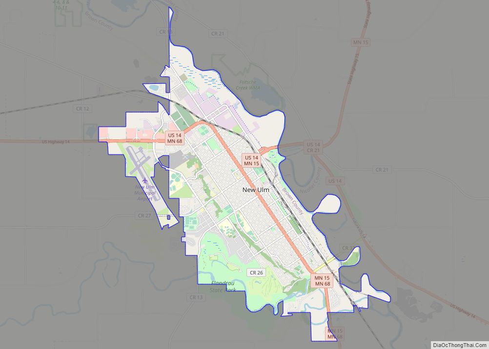 Map of New Ulm city