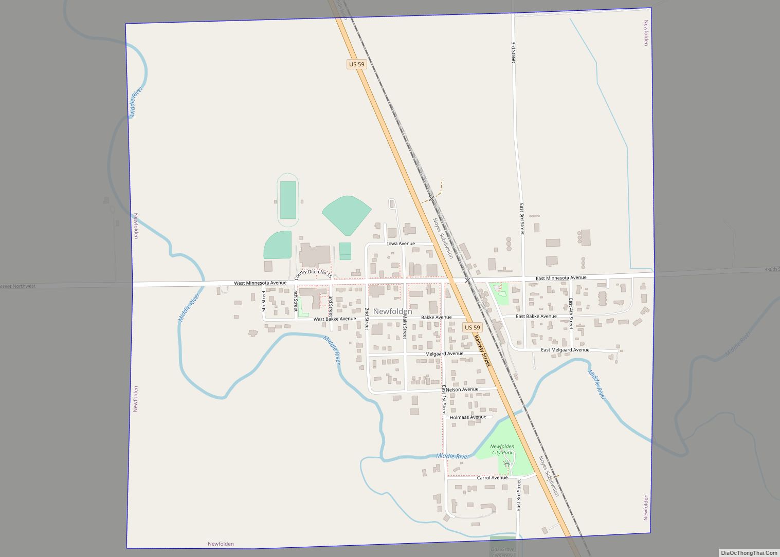 Map of Newfolden city