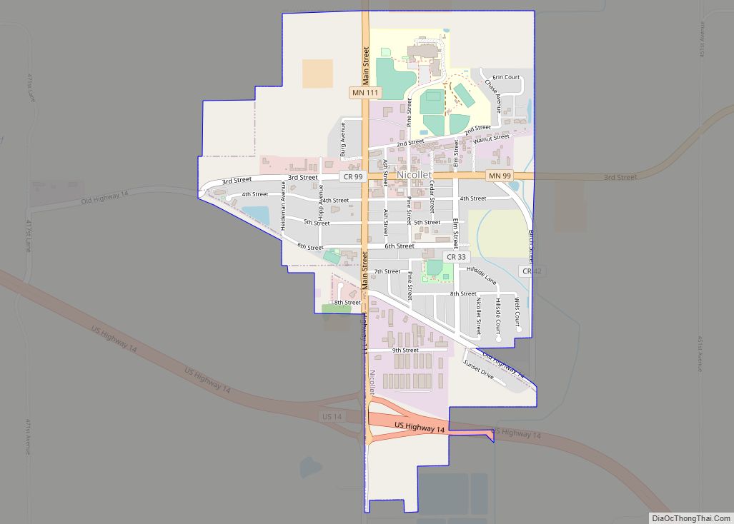 Map of Nicollet city