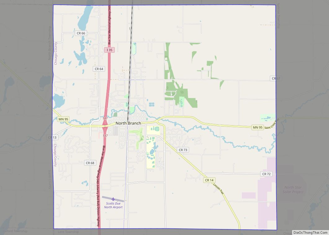 Map of North Branch city, Minnesota