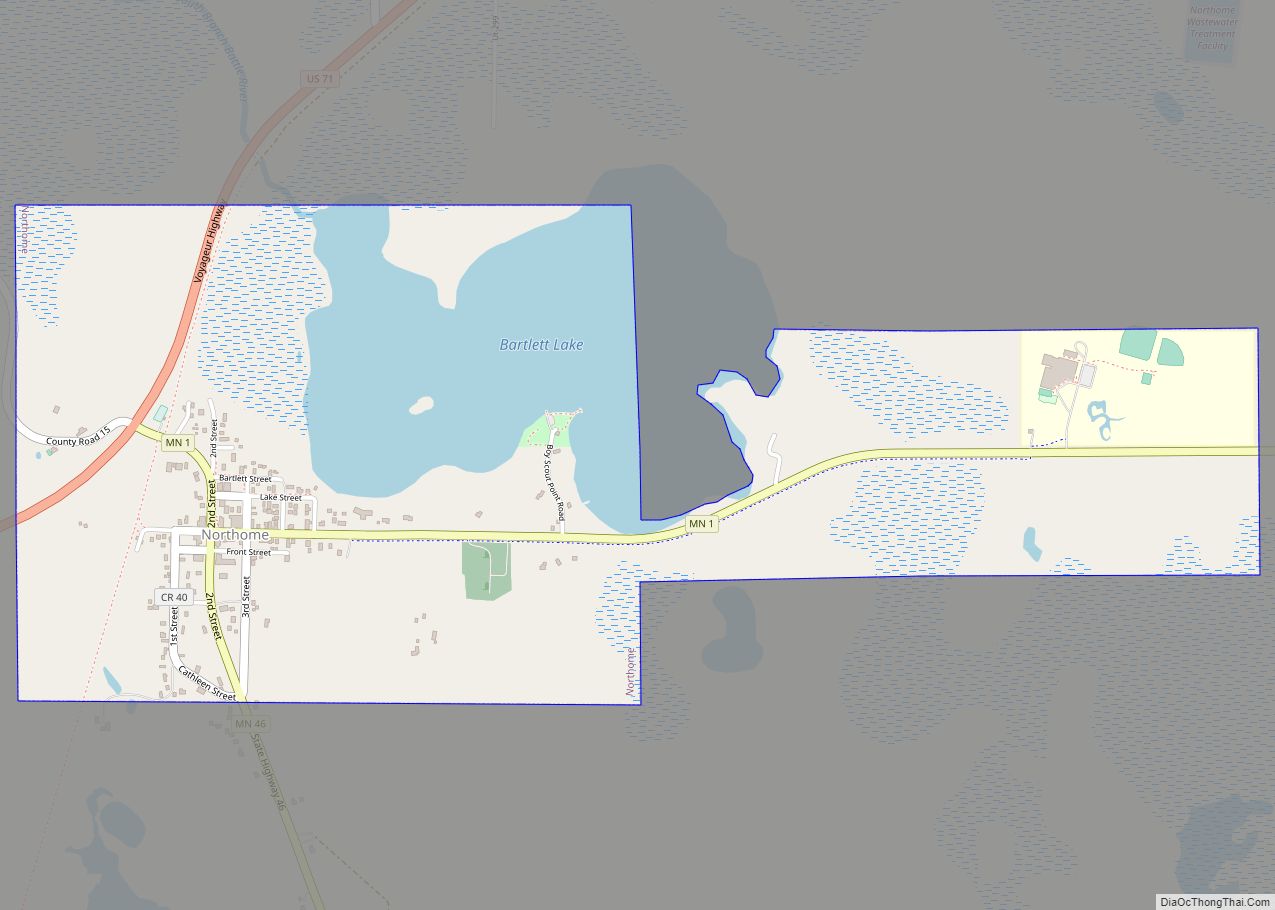 Map of Northome city