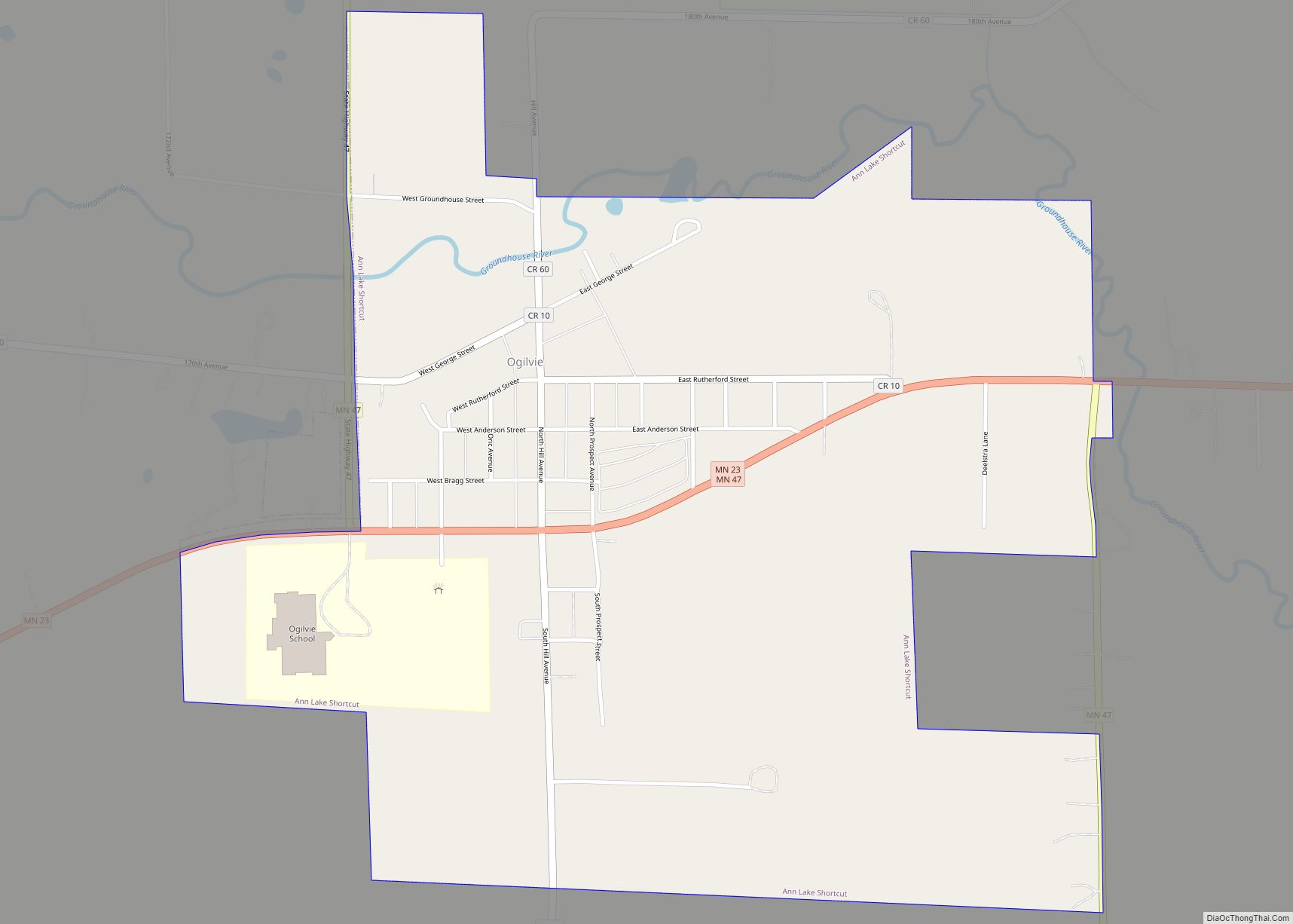 Map of Ogilvie city