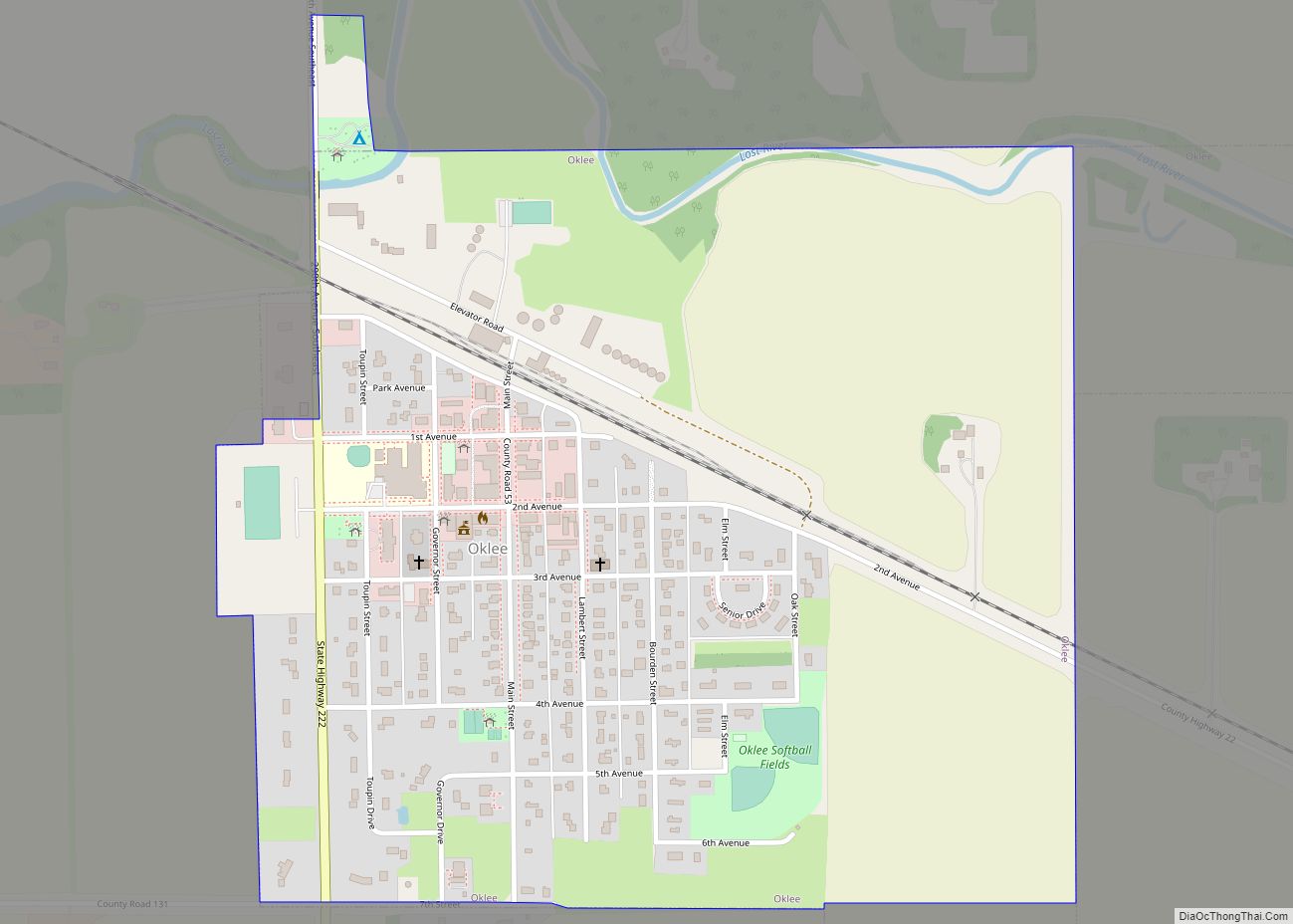 Map of Oklee city