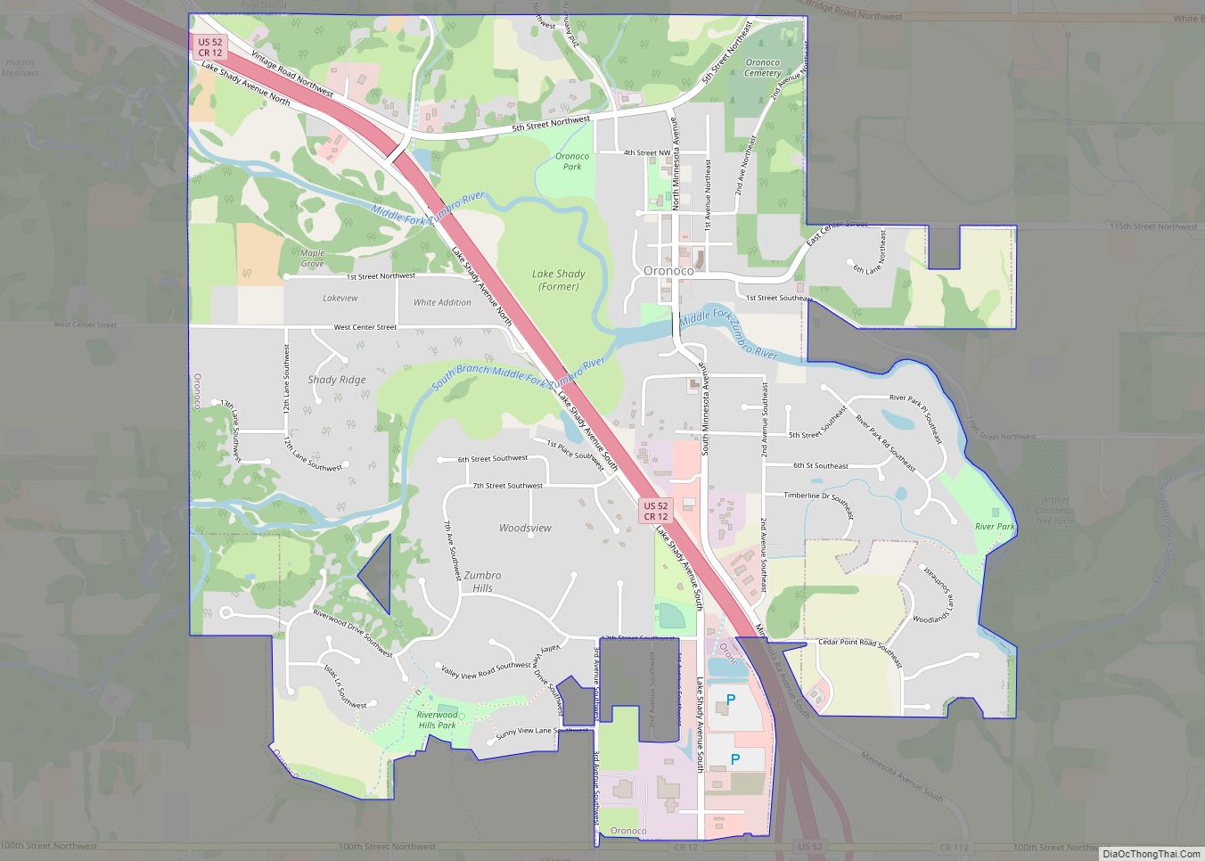 Map of Oronoco city