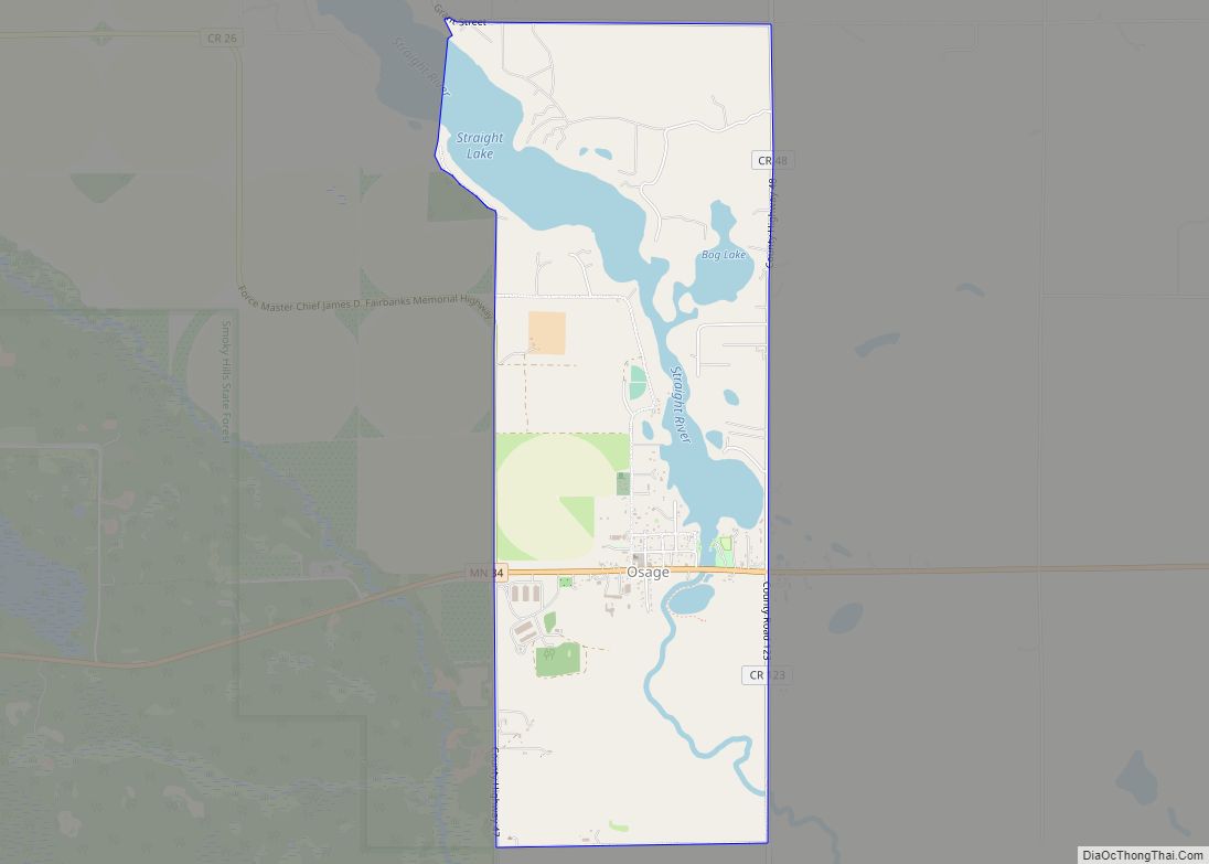 Map of Osage CDP, Minnesota