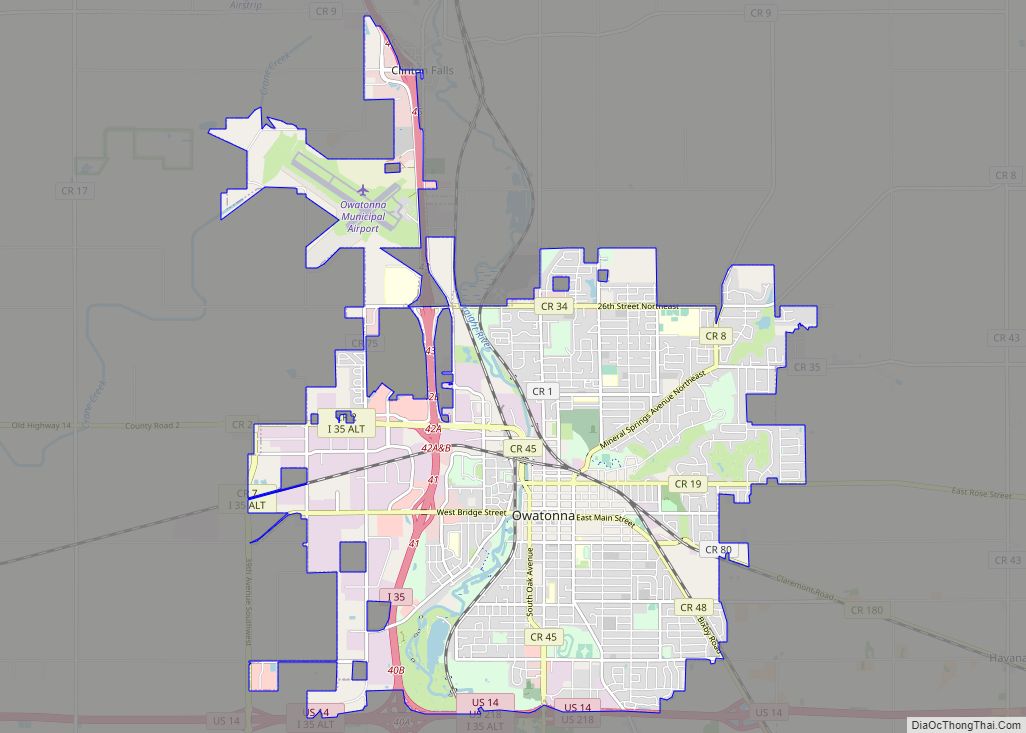 Map of Owatonna city