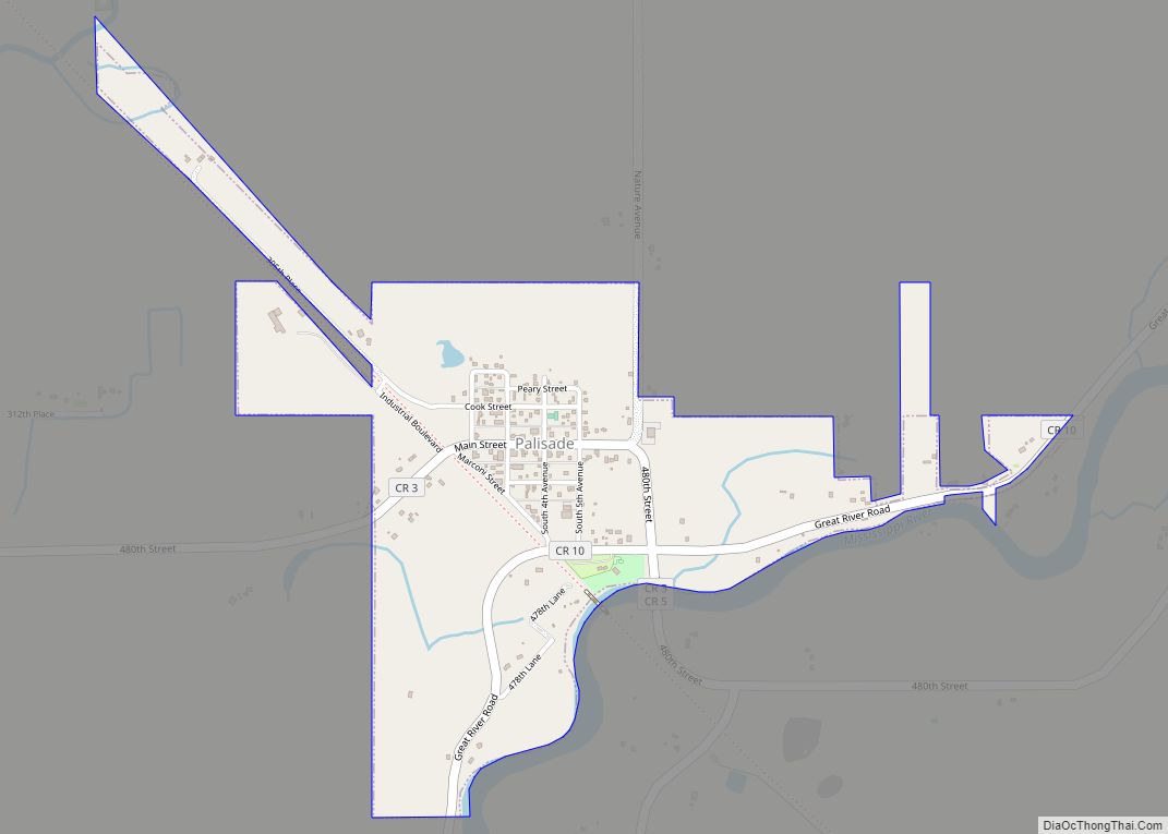 Map of Palisade city, Minnesota