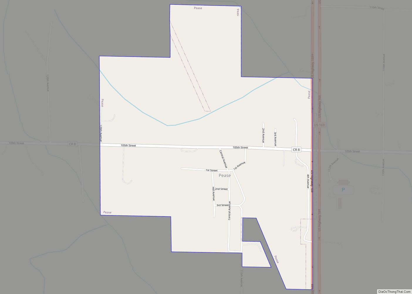 Map of Pease city