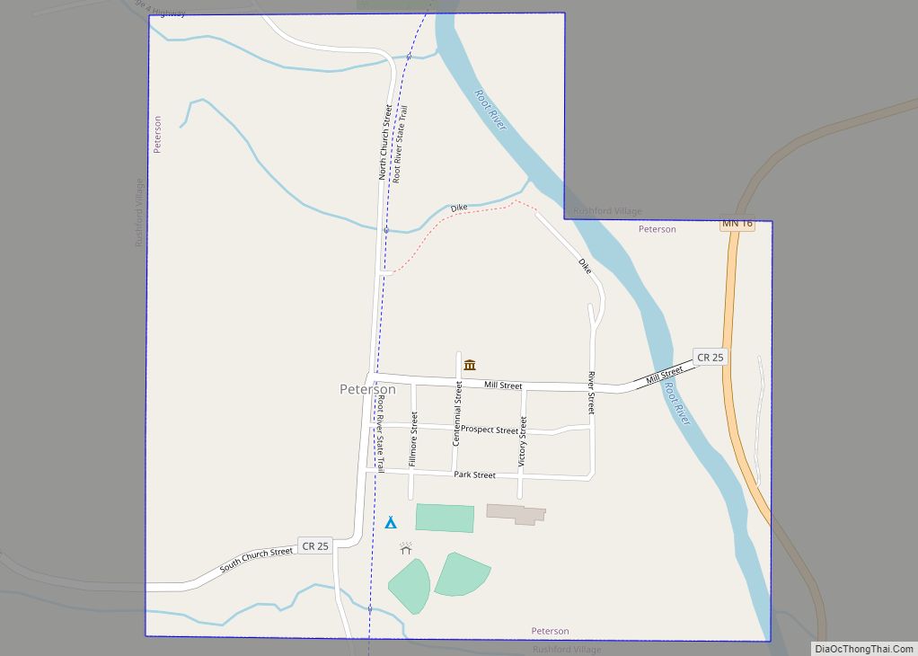 Map of Peterson city, Minnesota