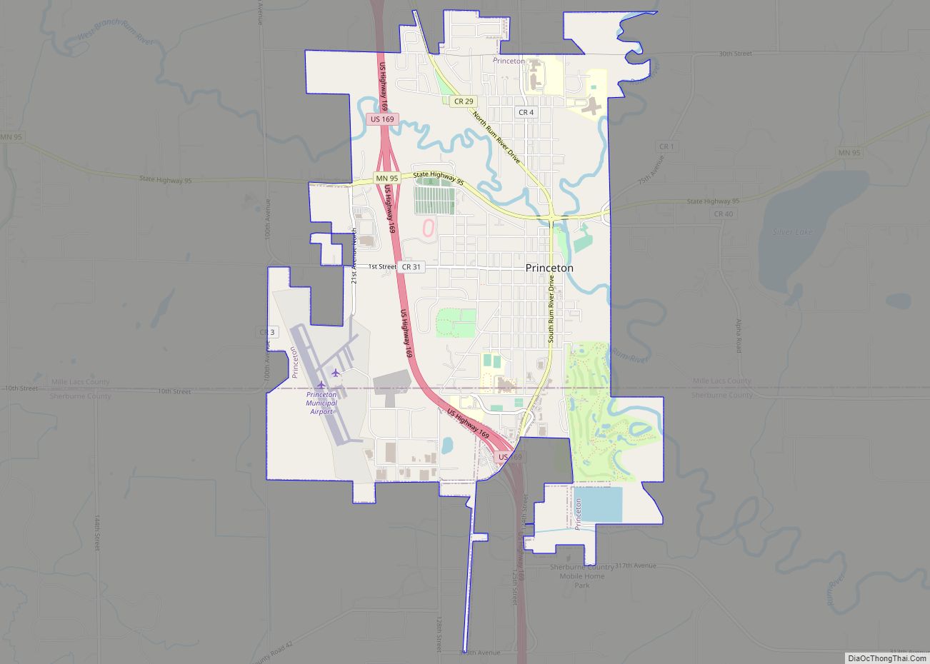 Map of Princeton city, Minnesota