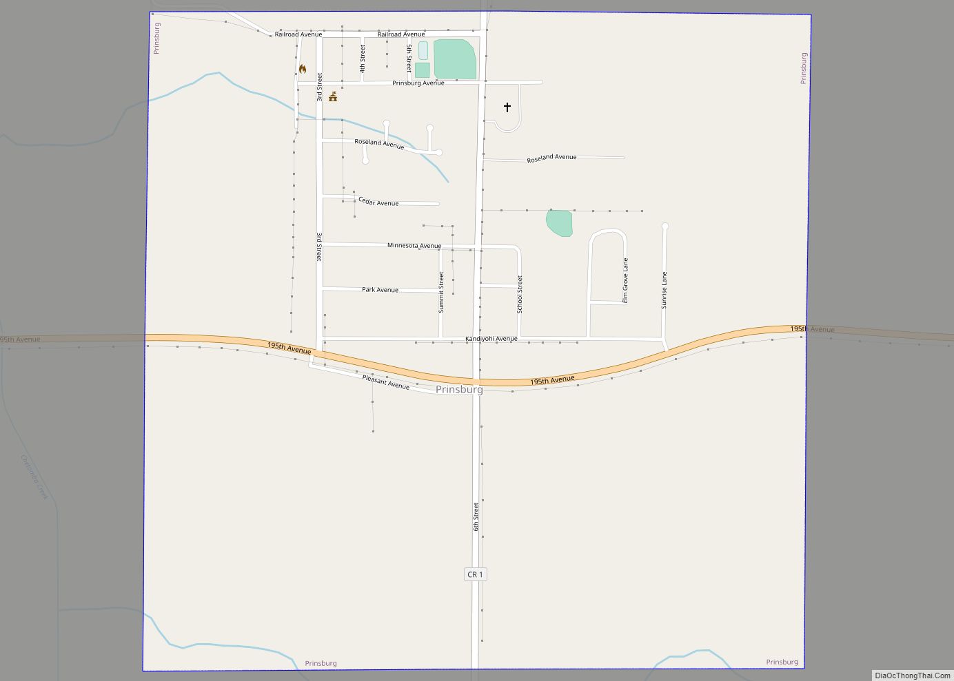 Map of Prinsburg city