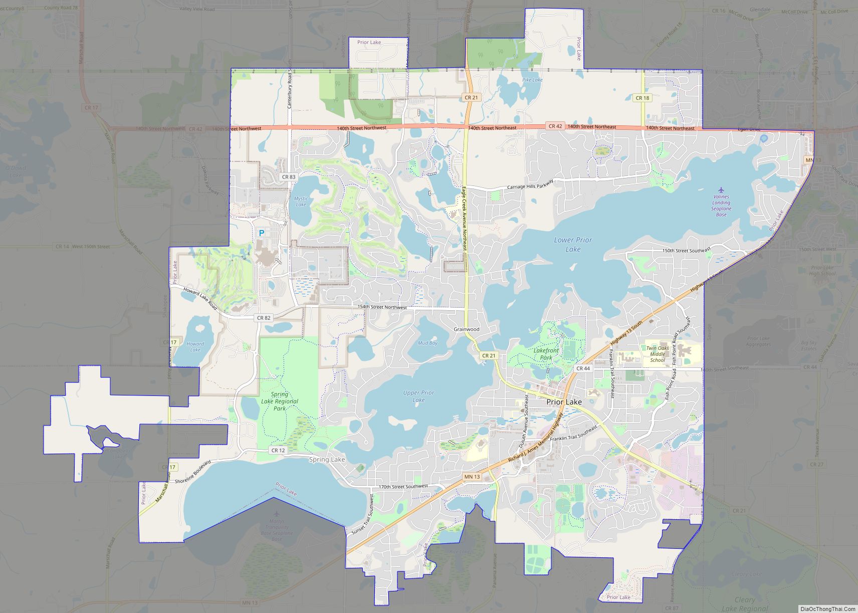 Map of Prior Lake city