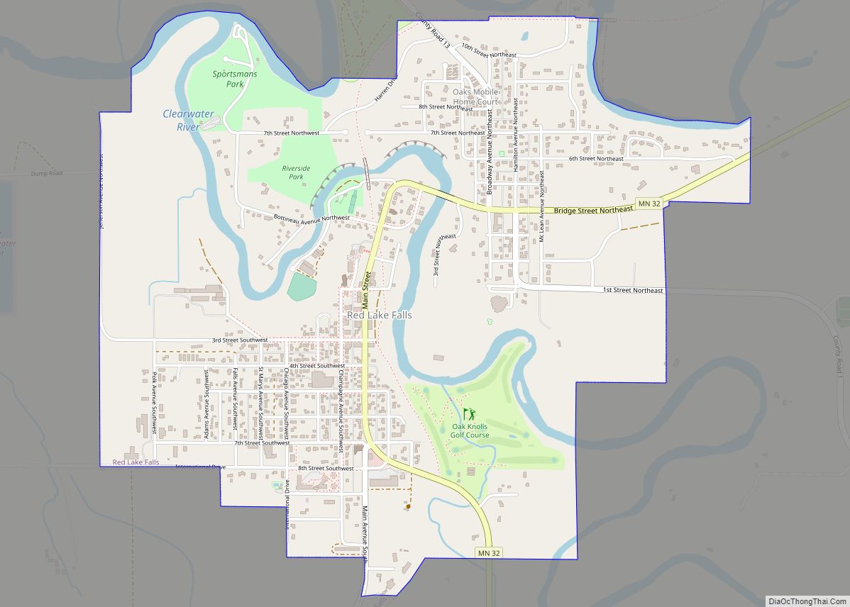 Map of Red Lake Falls city