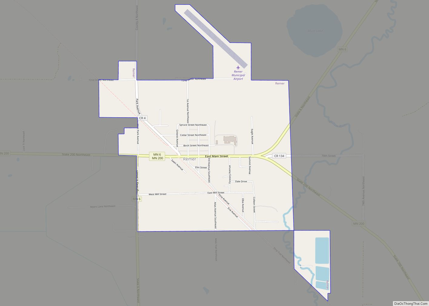 Map of Remer city