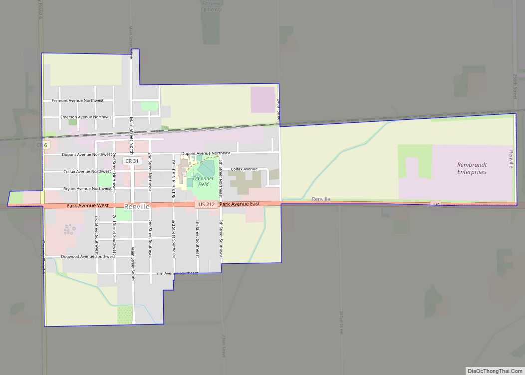 Map of Renville city