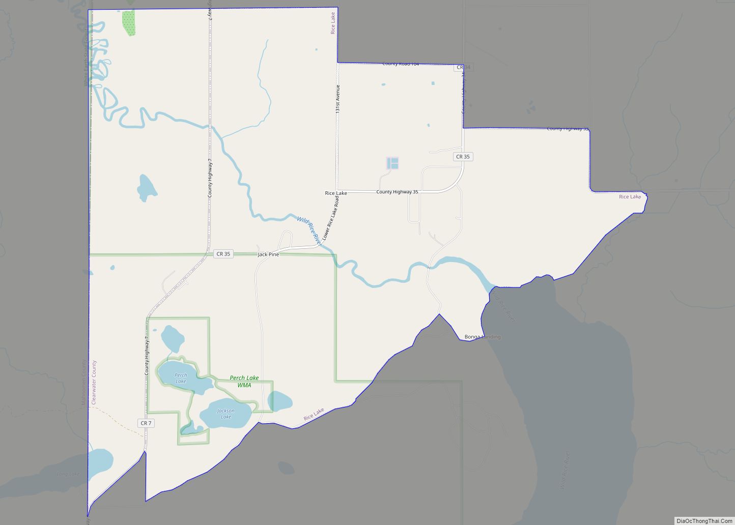 Map of Rice Lake CDP, Minnesota