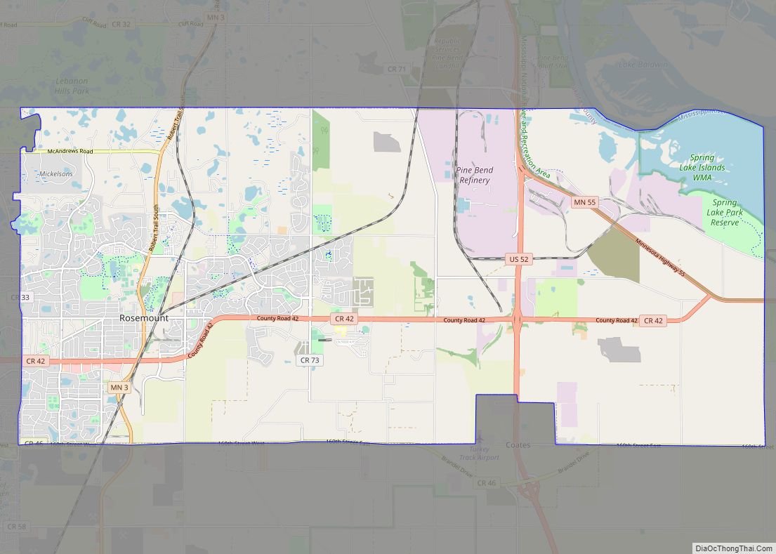 Map of Rosemount city, Minnesota