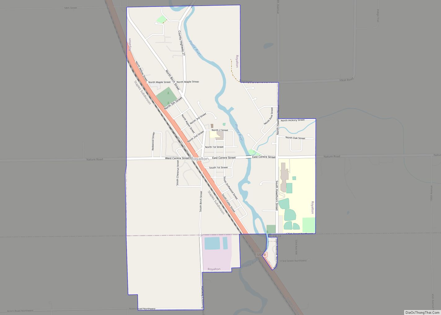 Map of Royalton city, Minnesota