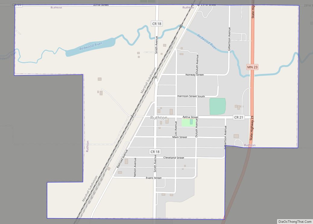 Map of Ruthton city