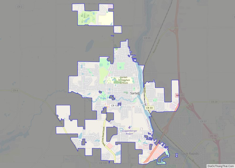 Map of Sartell city