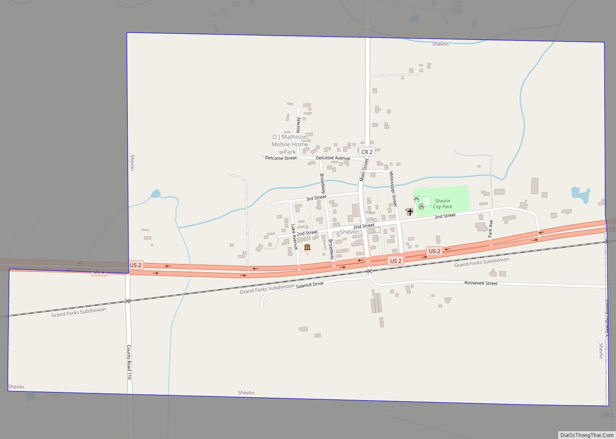 Map of Shevlin city