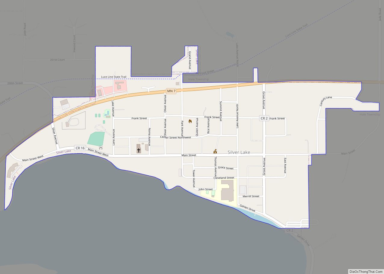 Map of Silver Lake city, Minnesota