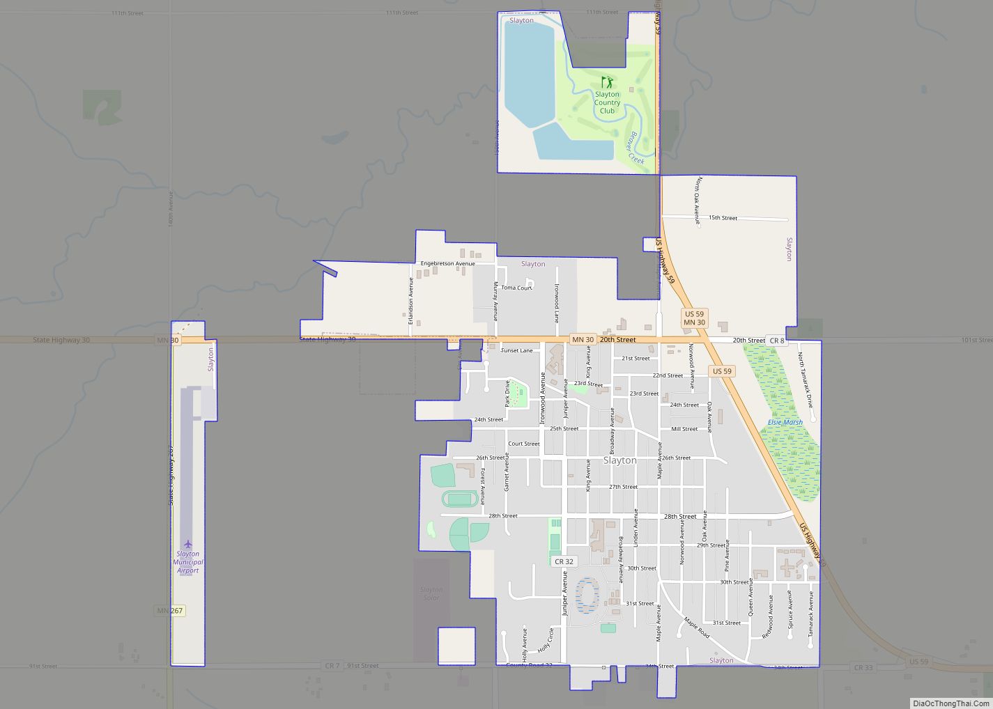 Map of Slayton city