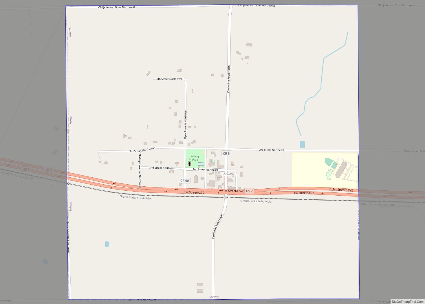 Map of Solway city