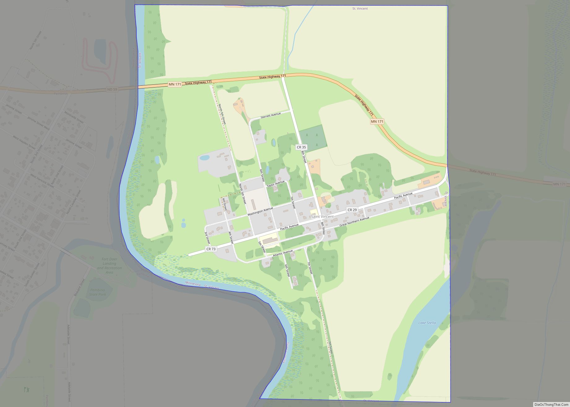 Map of St. Vincent city