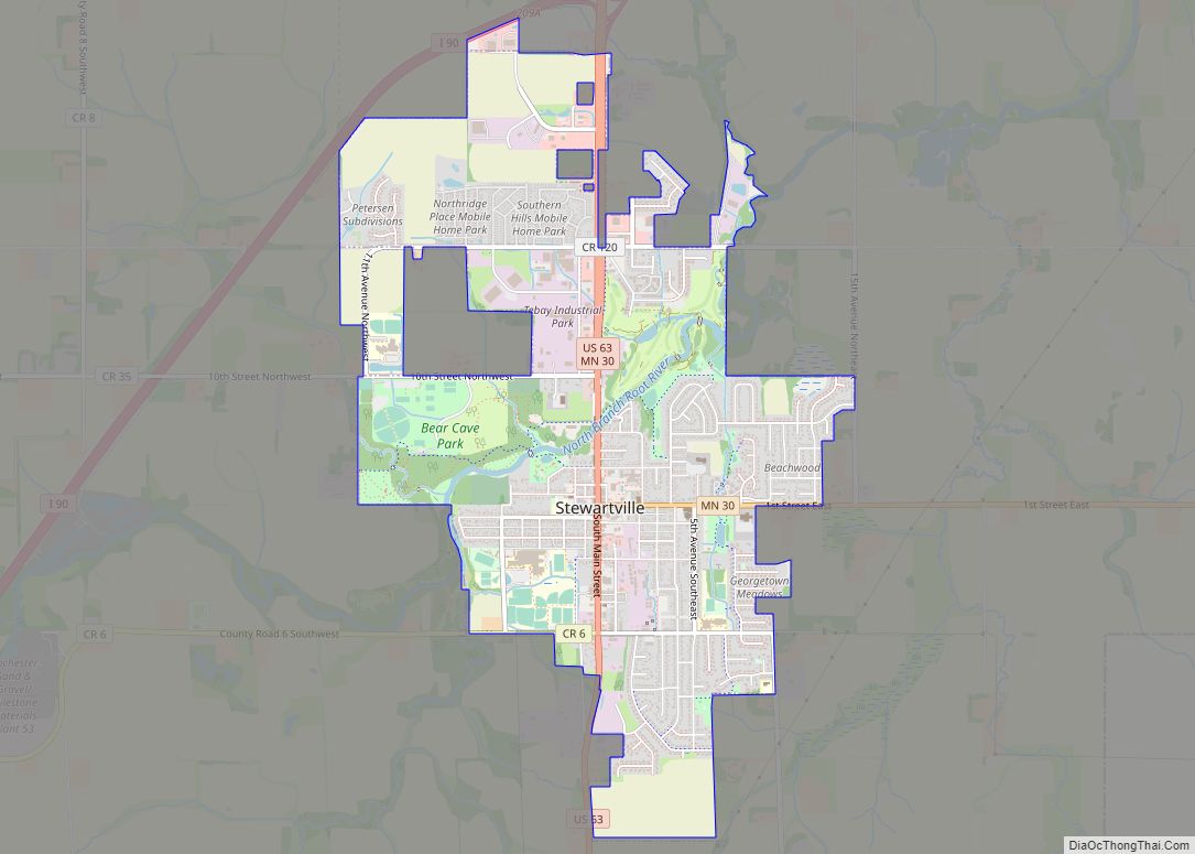 Map of Stewartville city, Minnesota