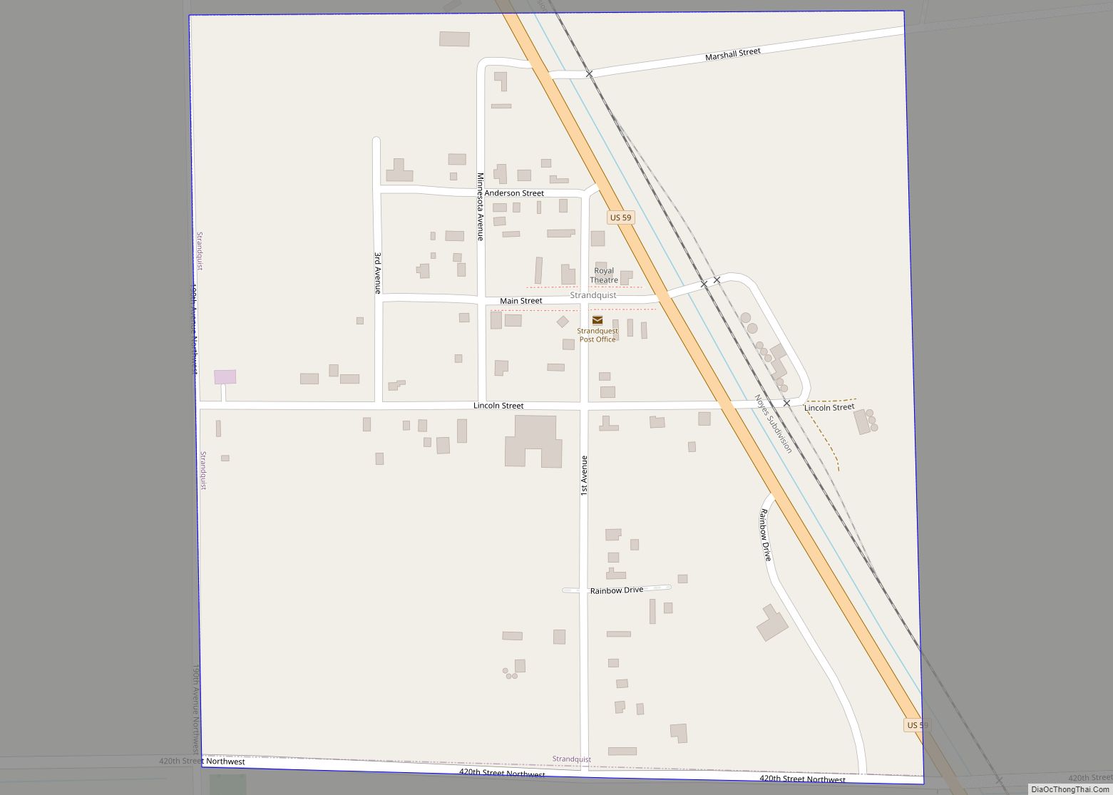 Map of Strandquist city