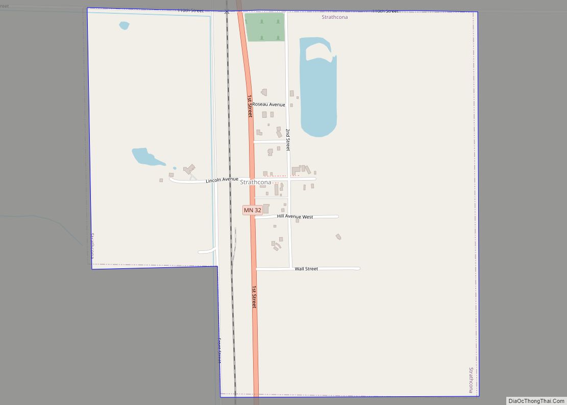 Map of Strathcona city