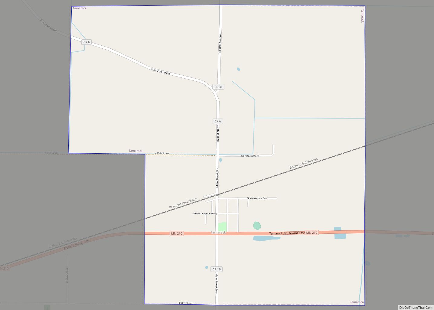 Map of Tamarack city