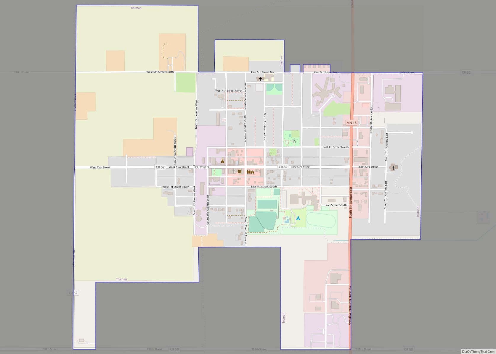 Map of Truman city