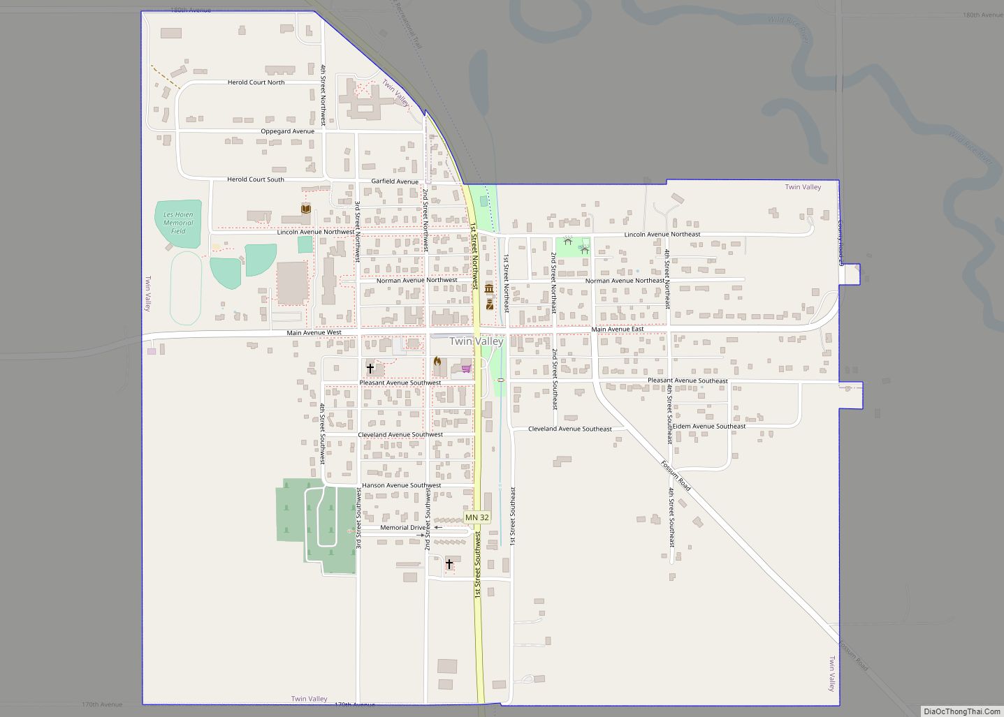 Map of Twin Valley city