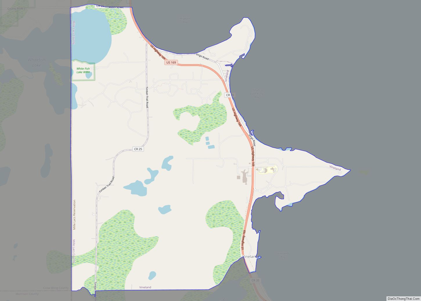 Map of Vineland CDP, Minnesota