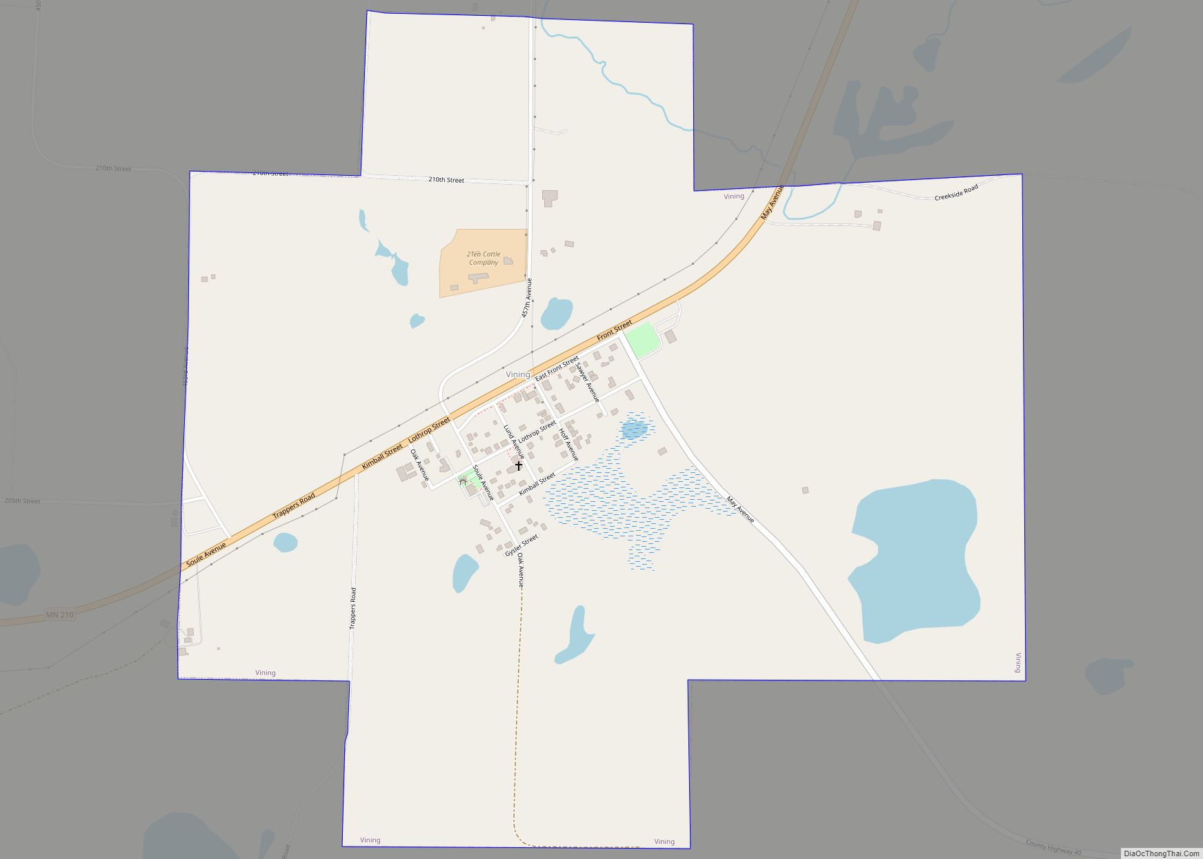 Map of Vining city, Minnesota