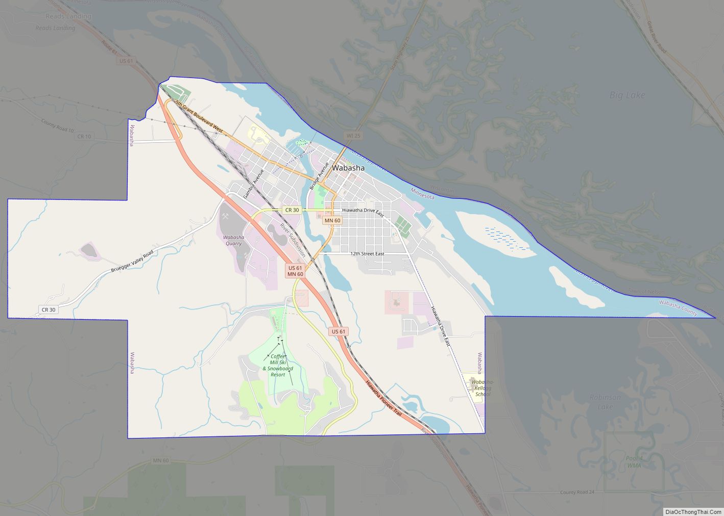 Map of Wabasha city