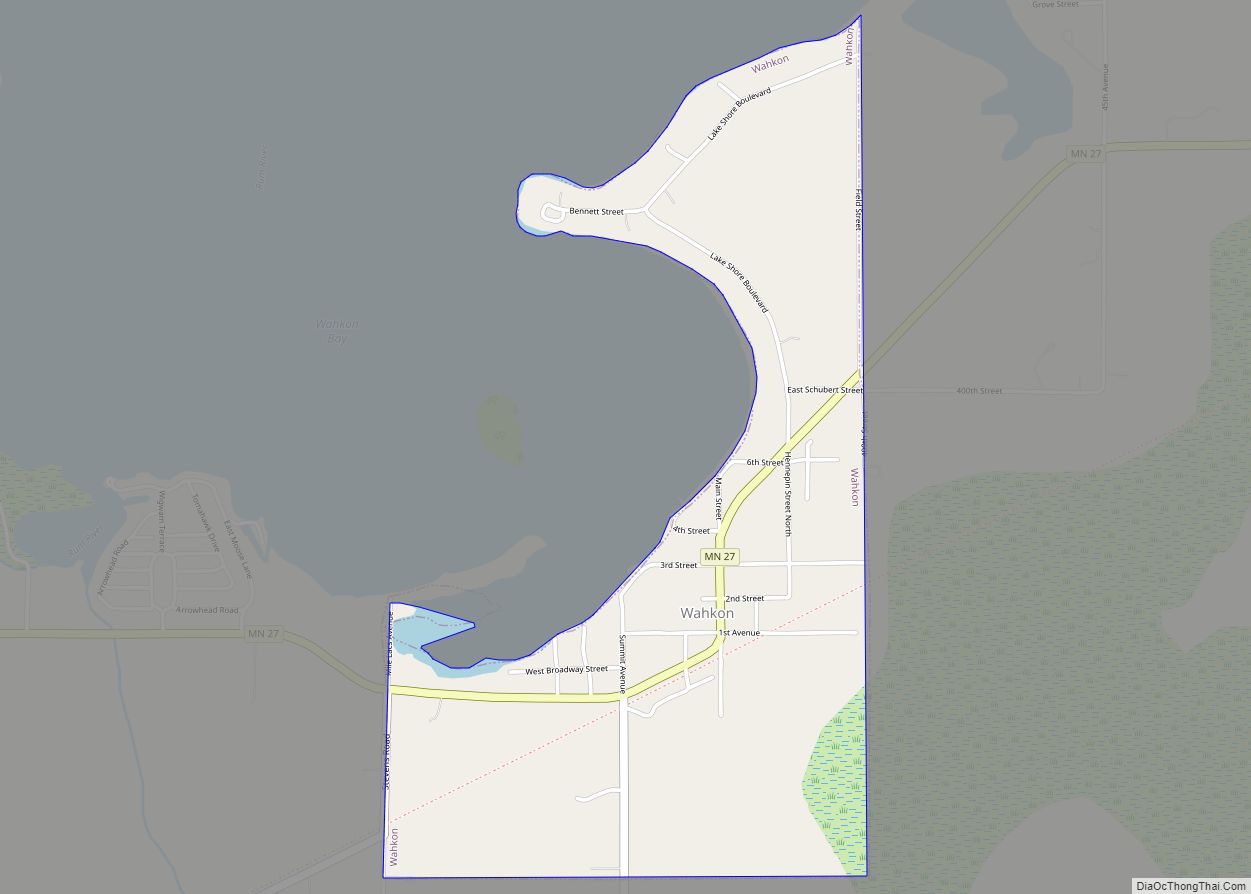 Map of Wahkon city