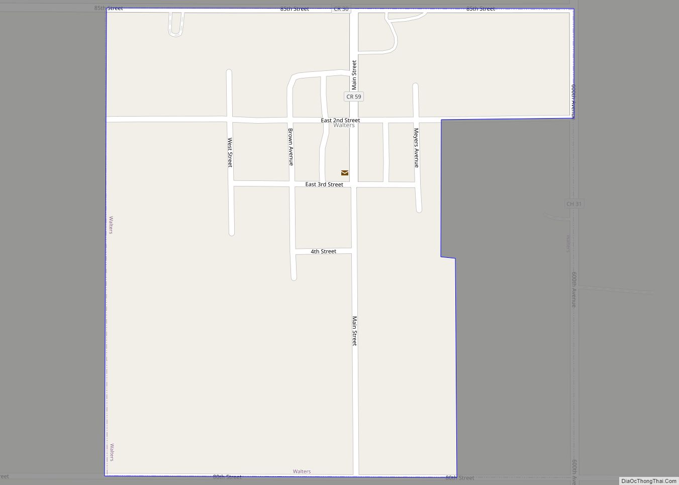 Map of Walters city