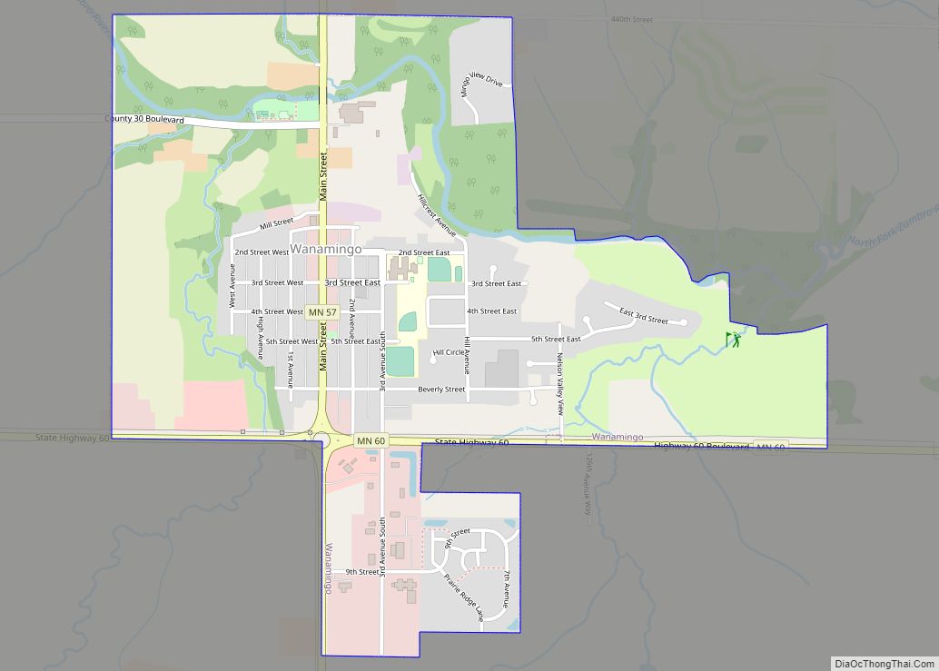 Map of Wanamingo city